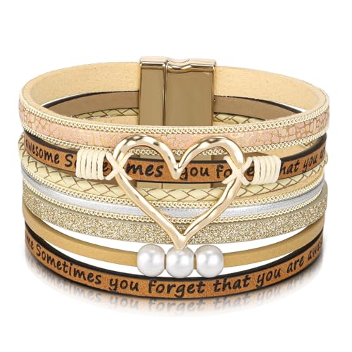 Image of Desimtion Inspirational Tree of Life Boho Leather Wrap Bangle Bracelets for Women, Teen Girl Gifts Trendy Stuff, Fashion Accessories Jewelry Gifts for Women Girls