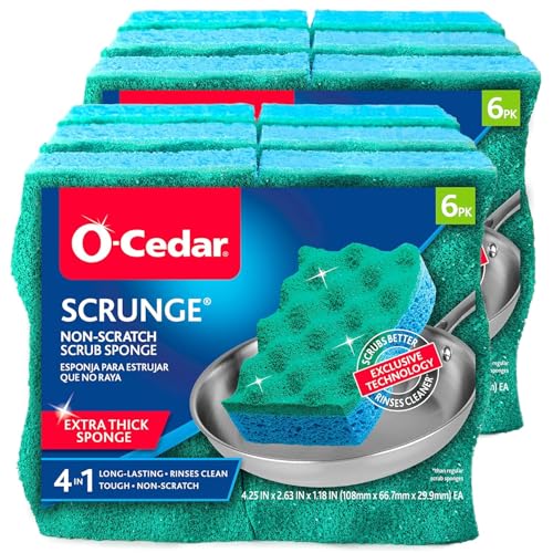 Image of O-Cedar Multi-Use Scrunge Scrub Sponge 6 Count (Pack of 2)