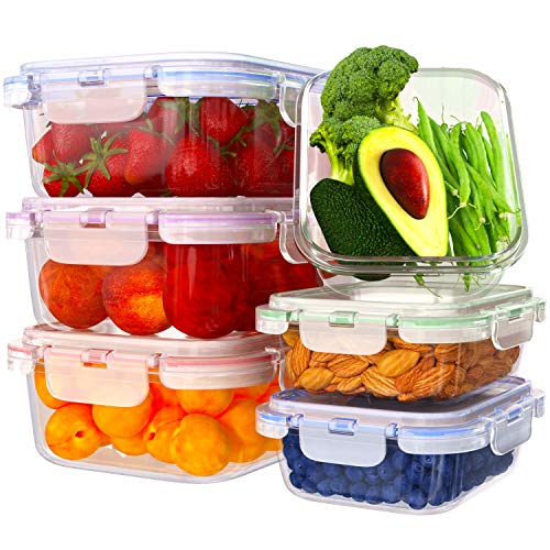 Glass Food Storage Containers with Lids - 6 Pack, 2 Sizes