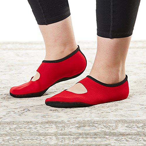 Image of Nufoot Women's Mary Janes Best Foldable & Flexible Flats, Travel & Exercise, Dance, Yoga Socks, Indoor Shoes, Slippers
