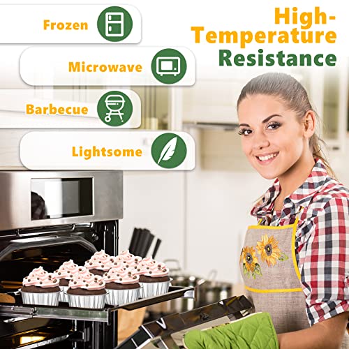 Eaasty 100 Pcs Mini Loaf Pans With Lids And Cupcake Liners With Lids, Rectangle Aluminum Foil Baking Pans Disposable Tin Loaf Pans Round Foil Cupcake Cups Foil Baking Cups For Cake Bakery (Silver) #TOP3