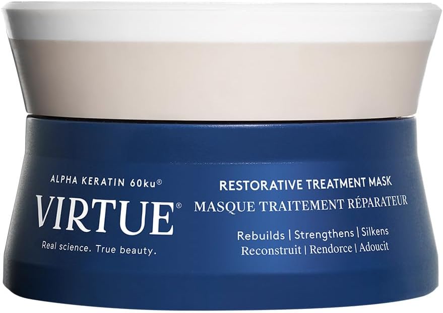Virtue Restorative Hair Mask Treatment for Damaged Hair with Keratin and Baobab Seed Oil, Safe for All Hair Types, Color Safe