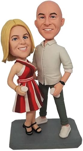 mydedor Figura de cabeza de bobble personalizada, muñeca personalizada para pareja en vacaciones, cabeza de bobble personalizada, figuras de cabeza