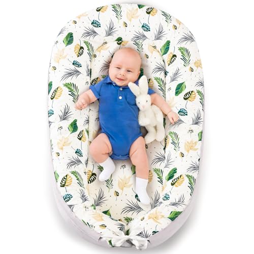 Image of Baby Lounger- Baby Nest for 0-24 Months, Ultra Soft Organic Cotton Breathable & Portable Baby Lounger, Baby Lounger Pillow for Newborn
