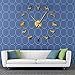 YIBOKANG Horloge Murale Animal Moutons Miroir Acrylique Stéréo 3D Mode Bricolage Salon Minimaliste Stickers Muraux Décoratifs Cloche Couloir Restaurant (Color : Or)