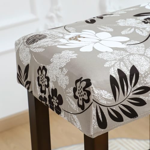 Image of Waterproof Bar Stool Covers Rectangle Set of 2 Stretch Floral Backless Barstool Chair Covers Rectangular Washable