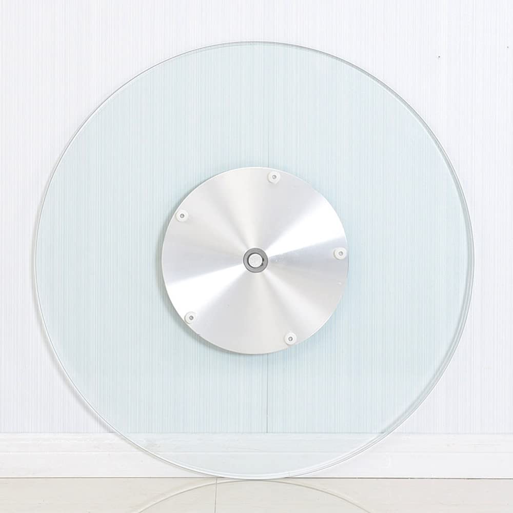 Plateau tournant en Verre Transparent, Plateau de Service Rotatif Lazy Susan, Plateau de Cuisine pivotant à 360°, Pas Facile à Incliner, Verre trempé, 23-39"/58-98 cm
