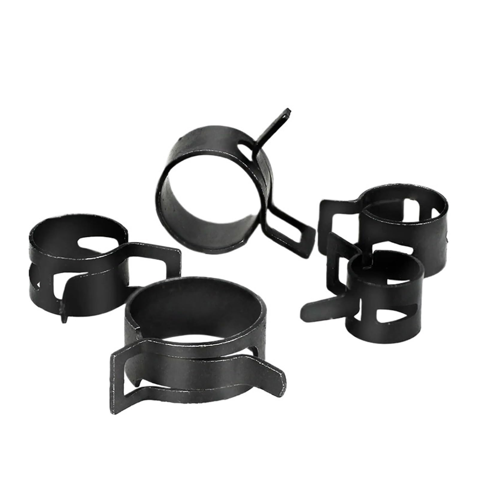 100 Sztuk/zestaw 6-17/6-22mm Czarna Sprężyna Podciśnieniowa Olej Opałowy Woda Zacisk Węża Rura Rurowa Do Zacisku Taśmowego Zestaw Asortymentowy Metalowego Zapięcia(100pcs 6-22mm)