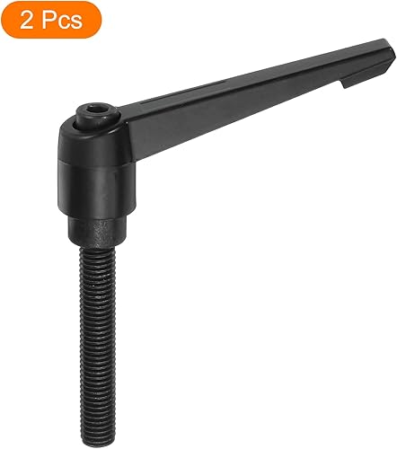 Miniatura 149 de uxcell 2 perillas ajustables M8 x 3.150 in, mango de rosca macho, botón de trinquete de liberación rápida, perno giratorio para maquinaria de torno