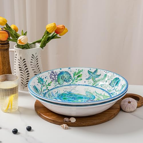 Set De 2 Tazones Grandes De Melamina Coastal 13.75 Pulgadas miniatura 4