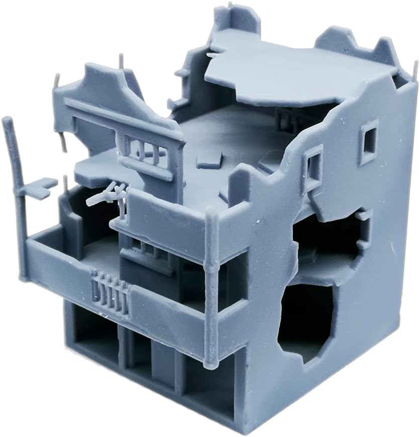 Outland Models Railway Scenery Structure Damaged City House (with Balcony) 1:160 N Scale