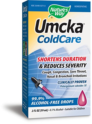Nature's Way Umcka Cold Relief Drops, Feel Better Faster, Multi-Symptom Cold Relief, Homeopathic, Shortens Sore Throat, Cough and Congestion, Non-Drowsy, 2 Fl Oz (Packaging May Vary)