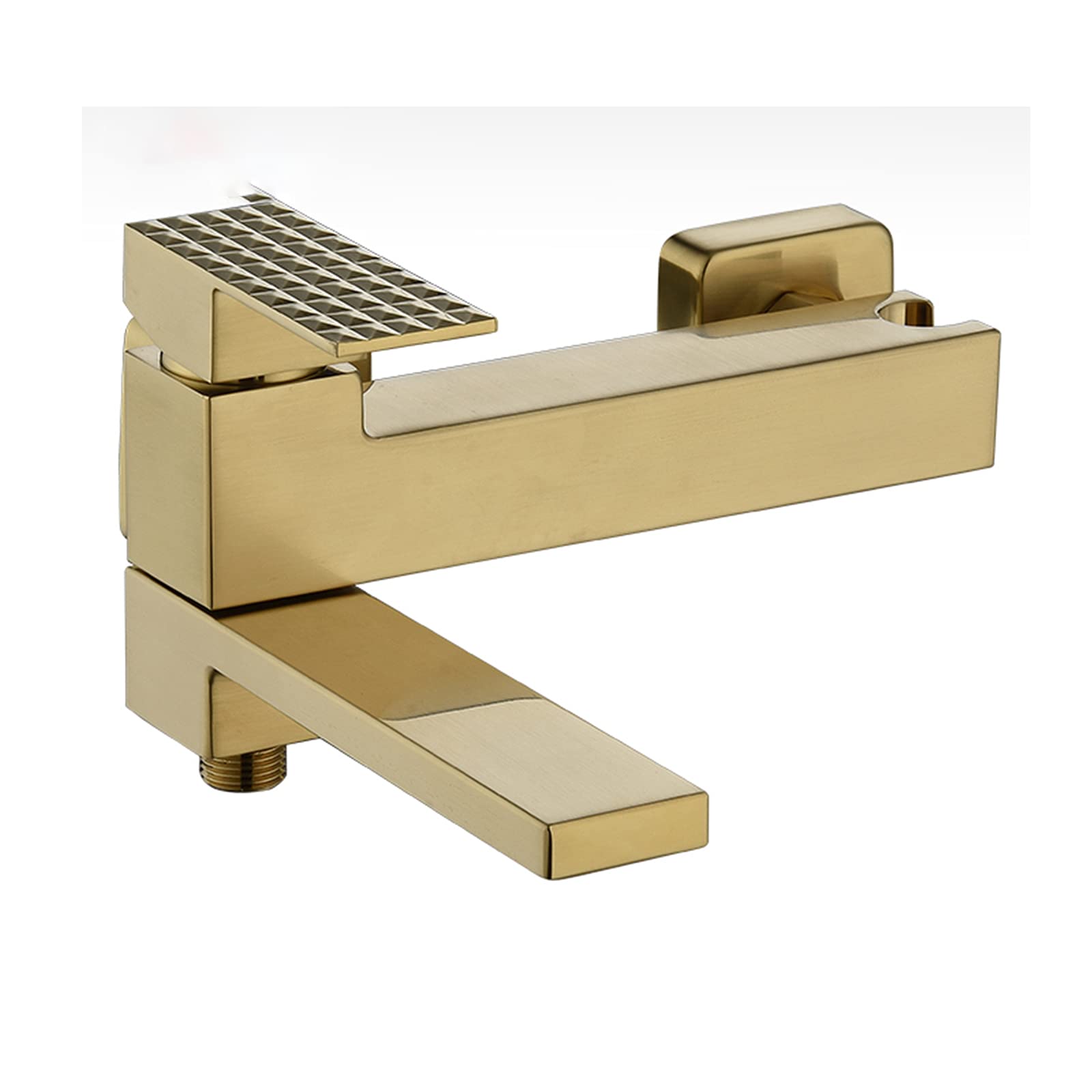 Rubinetto per Vasca Uscita Acqua Girevole Rubinetto per Vasca Miscelatore per Vasca Acqua Calda e Fredda Rubinetto per Vasca monocomando Rubinetto per Vasca in Ottone con doccetta, Oro Spazzolato