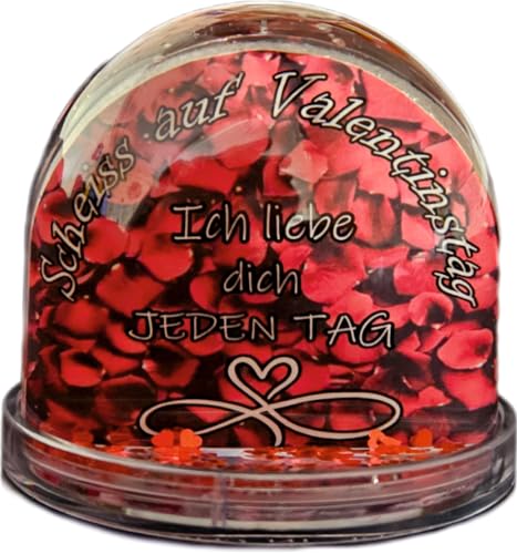 Schneekugel Liebe Glitzer Herzen mit 4 Motiven zur Wahl - Valentinstag...