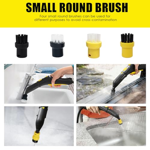 12 Stück für Kärcher Dampfreiniger Zubehör, Rundbürste, Fugenbürsten, Handdüse Microfiber Cloth, Powerdüsen Set, Dampfreiniger Ersatzteile für kärcher SC1 SC2 SC3 SC4 SC5