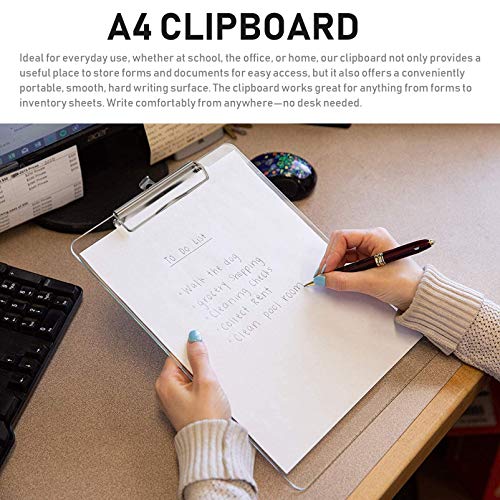 STOBOK A4 Prancheta Prancheta De Plástico Com Laço de Suspensão Leve Resistente E Durável Cartão Pas