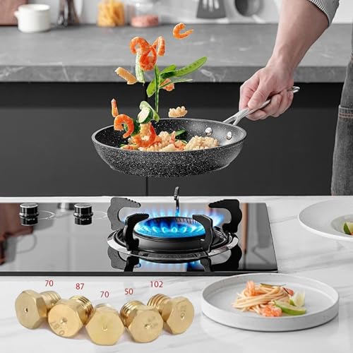 BSITSSS 11 Stück Butangas Düsen für LPG-Kochfelder, 0.5 * 2/0.65/0.7 * 3/0.87 * 2/0.9/0.95/1.02 LPG Gasstrahl-Set, Brenner Gasherd für LPG Umbausatz, Gaskochfeld Ersatzdüse Gasdüse, Gasherd Adapter