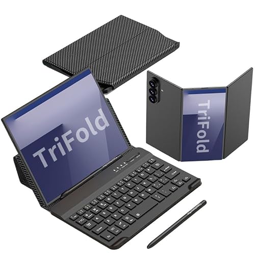 �K�pSamsung Galaxy ZTriFold�p���U�[�P�[�X�A�L�[�{�[�h�Ɨe�ʃy���A�|�[�^�u���~�j�u���[�g�D�[�X�L�[�{�[�h�уX�^���h�P�[�X�AGalaxy Z TriFold�p�g���x���Z�b�g (�J�[�{���t�@�C�o�[�p�^�[��)