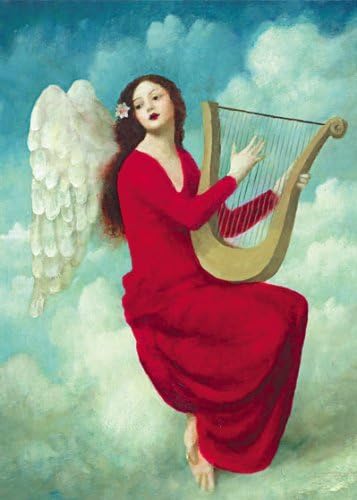 2 for 1 Offer! Red Harp Fairy Greeting Card by Stephen Mackey