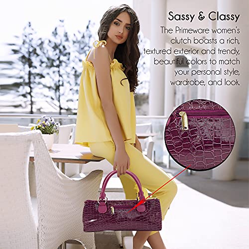 Image of Primeware Wine Clutch Bag (Thermal Insulated) Trendy Women's Carry Tote | Holds Red & White 750mL Bottles | Trendy Fashion | Incl. Portable Waiter-Style Corkscrew