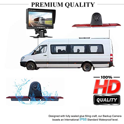 HD 720p dakrand parkeerhulp achteruitrijcamera geïntegreerd in 3. Remlicht camera voor MB W906 Sprinter Transporter VW… - Image 7