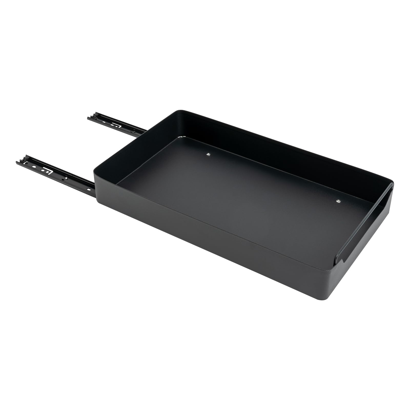Cassetto telescopico in metallo, 43 x 25 x 7 cm, estraibile, per cucina, cucina, bagno (nero)