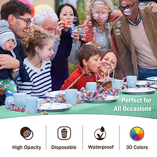Image of Party Solids Mint Rectangular Plastic Tablecloth - 54x108 Inch, Pack of 24