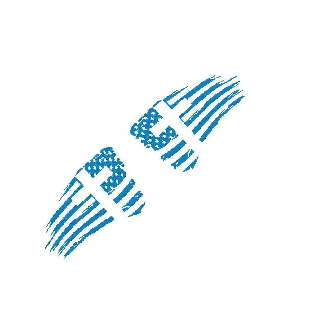 Dabhuoc Glossy Blue Distressed Flag With Cross Vinyl Decor Decal For Car Truck Pickup Suv Camper Laptop Window(,30X19cm)