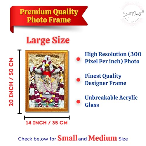 Image of Shri Sanwaliya Seth Shringaar Darshan Religious Photo Frame (Golden, 14 X 20 Inches)