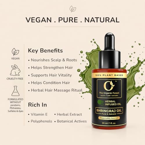 Image of Pure Bhringraj Hair Oil for Hair | Nourishes Scalp and Roots for Healthier-Looking Hair | 30ml