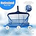 Pool Skimmer Net, Heavy Duty Leaf Rake Cleaning Tool, Fine Mesh Net Bag Catcher Blue