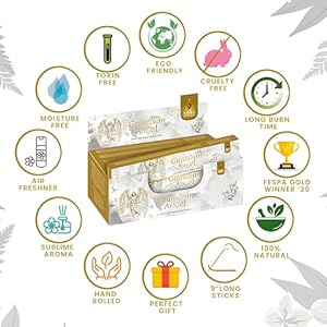 SOUL STICKS Hand-Rolled Incense Sticks Mystic Spirit Blends 180 Gram Box | 100% Natural Masala Incense Organic Home Fragrance Agarbatti (Guardian Angel) SOUL STICKS Hand Rolled Incense Sticks Mystic Spirit Blends 180 Gram Box 100 Natural Masala Incense Organic Home Fragrance Agarbatti Guardian Angel