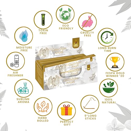 SOUL-STICKS-Hand-Rolled-Incense-Sticks-Mystic-Spirit-Blends-180-Gram-Box-100-Natural-Masala-Incense-Organic-Home-Fragrance-Agarbatti-Guardian-Angel SOUL STICKS Hand Rolled Incense Sticks Mystic Spirit Blends 180 Gram Box 100 Natural Masala Incense Organic Home Fragrance Agarbatti Guardian Angel