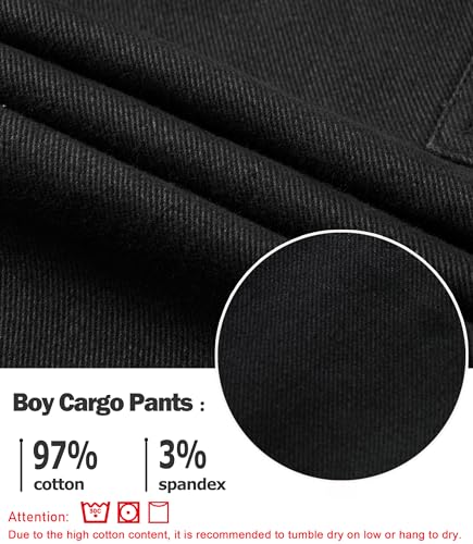 TLAENSON Boys Joggers Cargo Pants for Kids Drawstring Elastic Waist Cotton Twill Jogging School Pant3