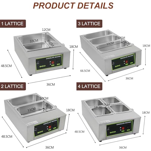 Máquina eléctrica para fundir chocolate 6 cubetas acero inox miniatura 6