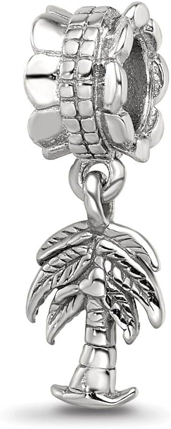 The Black Bow Sterling Silver Palm Tree Dangle Bead Charm