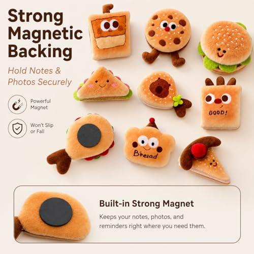 Set de 9 imanes de frigorífico de comida de peluche miniatura 3