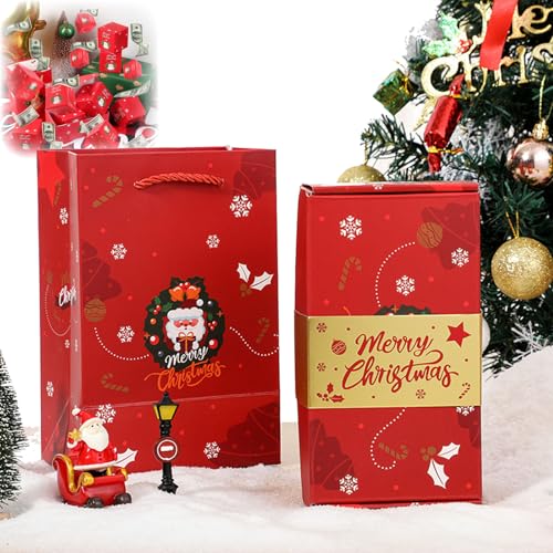 Funoio Surprise Gift Box, Funoio Surprise Christmas Gift Box, Surprise Gift Box Explosion, Surprise Box Gift Box for Money, Money Box for Cash Gift Birthday (10Bounce Box,Christmas Wreath)