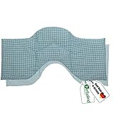 HERBALIND 4-Kammer Wärmekissen Körnerkissen Schulter Nacken 50x20 cm in Karo/petrol - 100% Baumwolle - Getreidekissen mit Bio Roggen- und Weizen Füllung für Mikrowelle - Geschenk für Männer