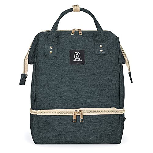 Image of MOMIGO Breast Pump Backpack - Cooler and Moistureproof Bag Double Layer for Mother Outdoor Working Backpack with USB Charging Port, Large (Blue)