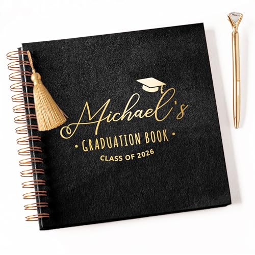 Image of Personalized Guest Book Photo Album Scrapbook Custom Retirement Party Guest Book to Sign Polaroid Instax Picture Memory Book for 4x6 & 5x7 Keepsake Gift (Black, Small - 8.3x8.3)