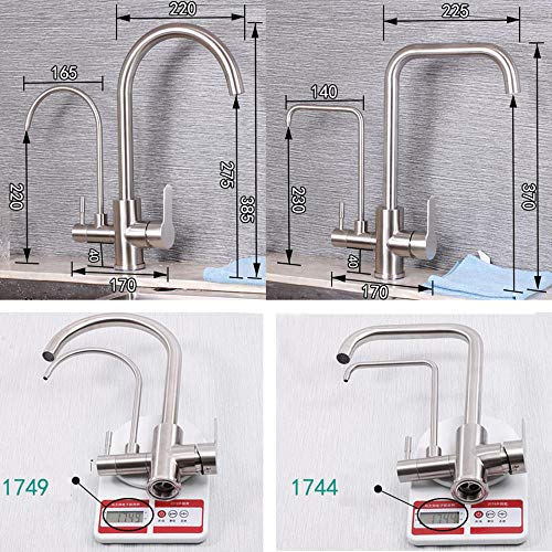 Grifo de Cocina con Ducha Flexible y Caño Giratorio Anti-salpicaduras 6