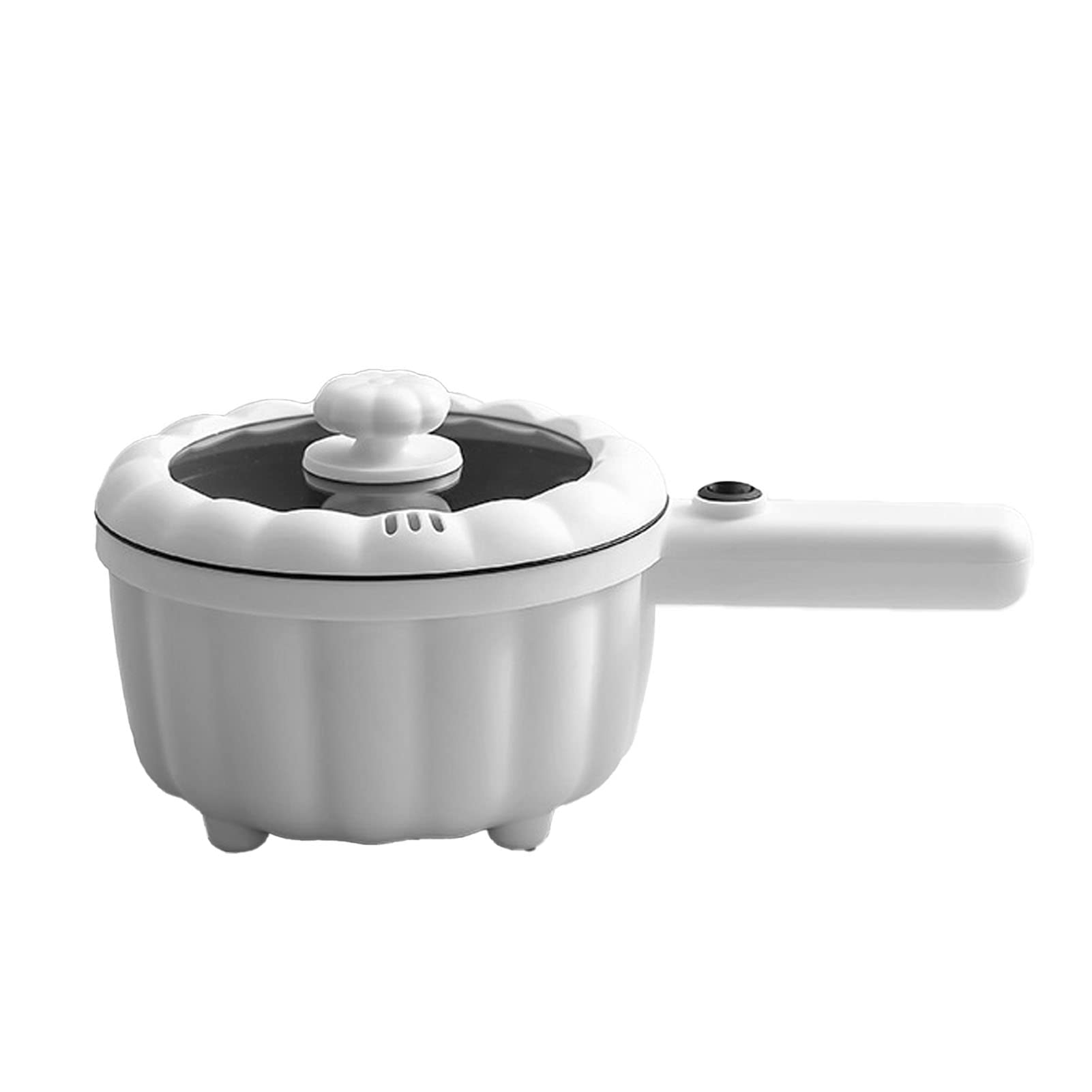 Cuisson à la Vapeur, ébullition Et Cuisson Hot Pot électrique | Cuisinière électrique Multifonctionnelle Avec Poêle Antiadhésive à Long Manche(Blanc)