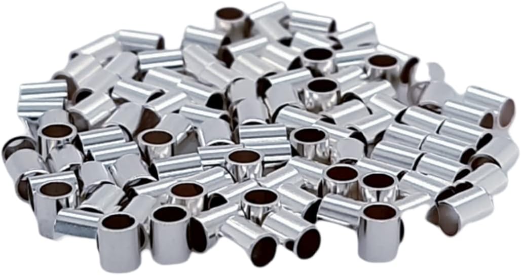 100pcs 925 Sterling Silver Tube Crimp Beads, 2 X 1.4MM, by CRAFT WIRE - Image 4