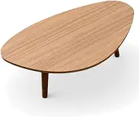 Mesa de Centro Orgânica Pés Palito em Madeira 90x52cm Mel