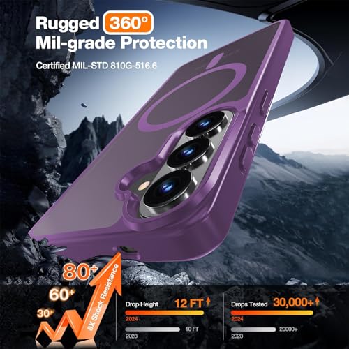 Image of WRJ Magnetic Case for Samsung Galaxy S23 6.1-Inch,Matte Dark Purple