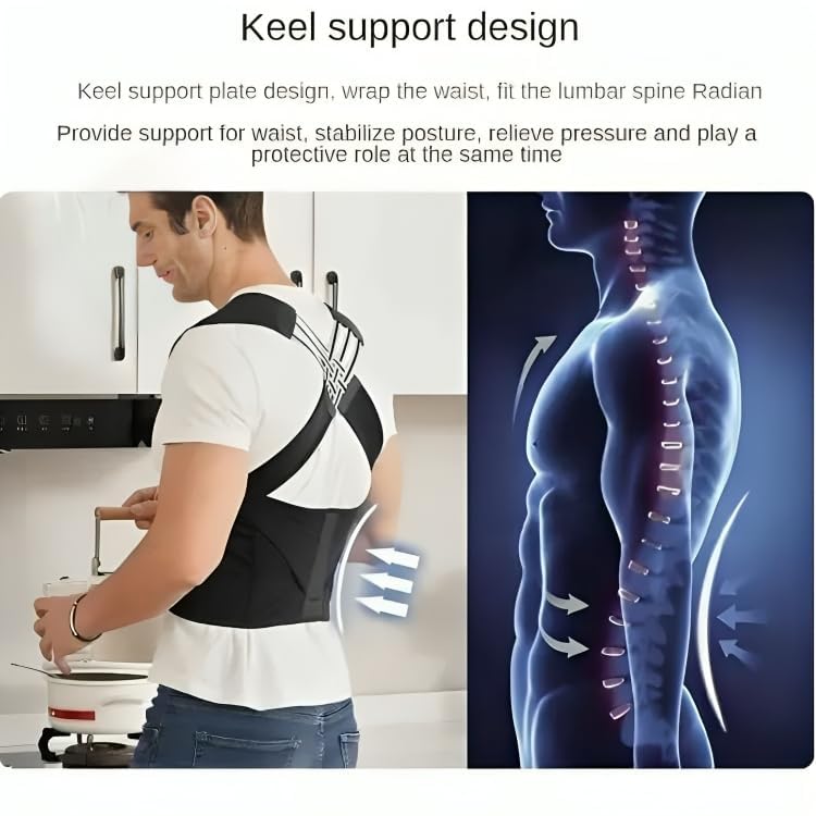 Image of DIYMAG Neoprene posture corrector Belt For Men & Women|Back Pain Relief posture corrector|Shoulder Support Straightener Brace For Spine|Clavicle Posture Corrector For Men And Women Pain Back Straight