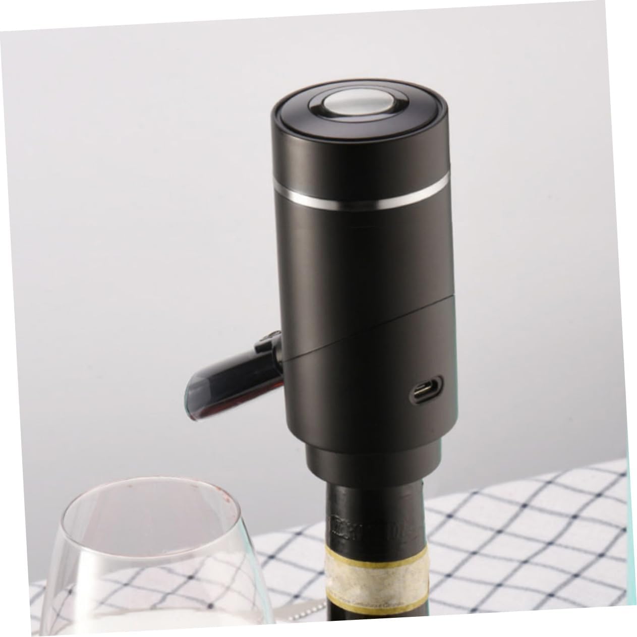 1Pc Electric Wine Aerator Dispenser Automatic Pourer with Stopper for Parties and Wine Lovers Rechargeable Lithium Battery Elegant Design