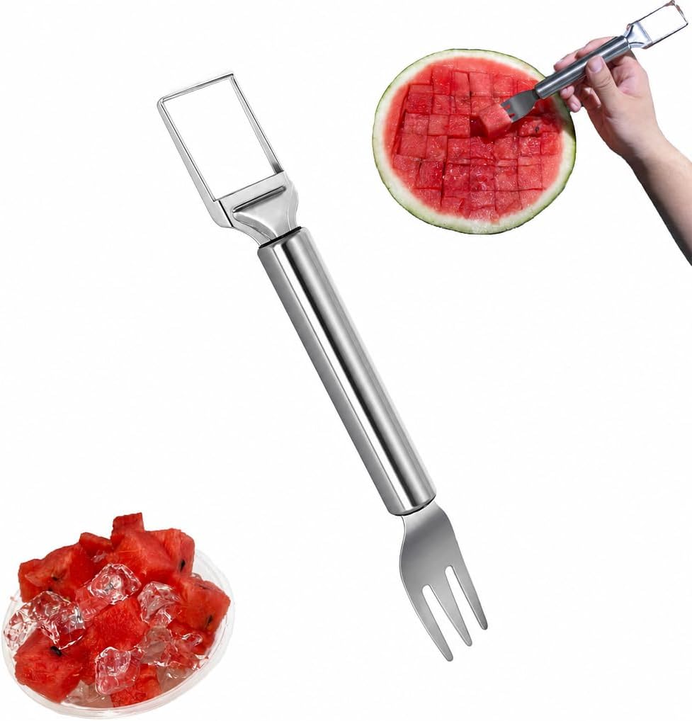 2 in 1 Stainless Steel Watermelon Slicer Fork, 1 Pack