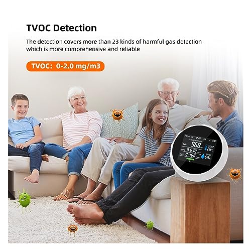 Monitor de aire CO2 multifunción blanco con bluetooth medidor de gas 5